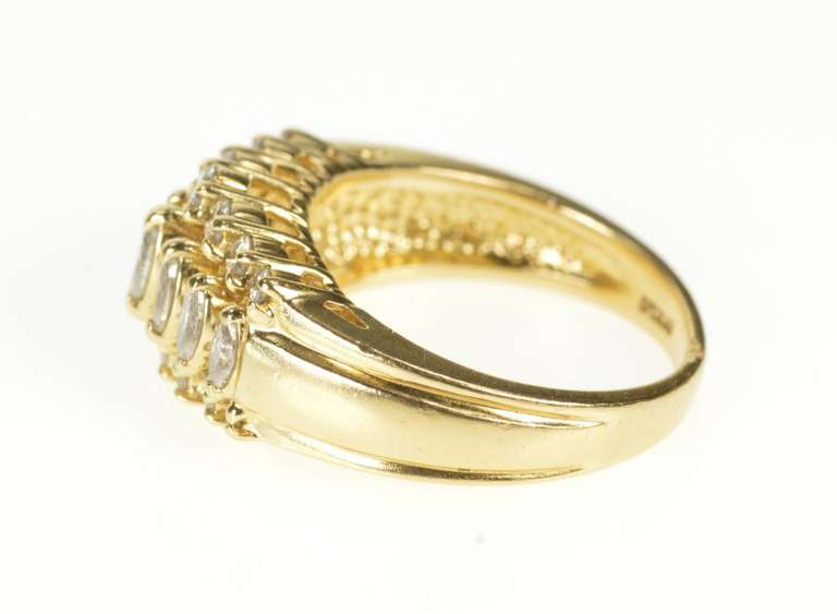 14K Yellow Gold 1.56 Ctw Graduated Marquise Diamond Band Ring