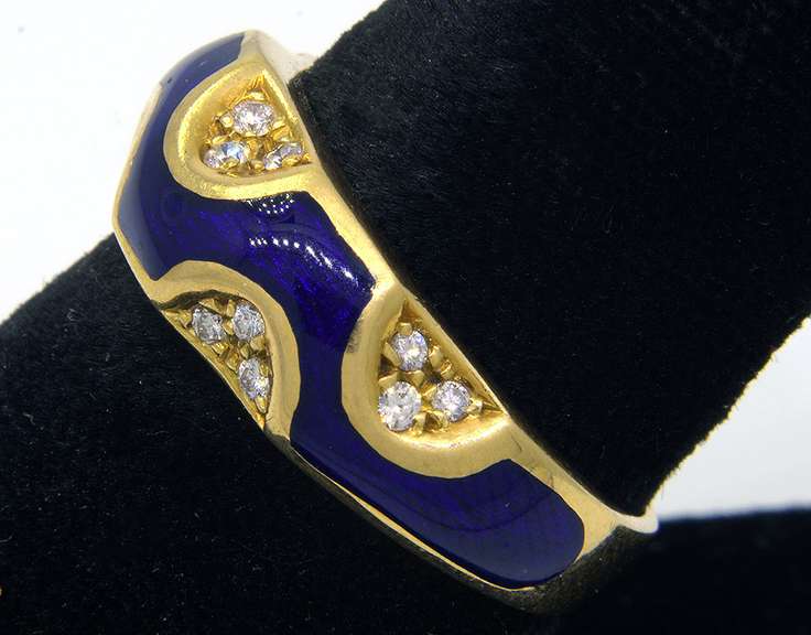 Funky Diamond Accent Enamel Ring