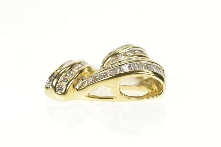 14K Yellow Gold 2.93 Ctw Diamond Heart Valentine Anniversary Pendant