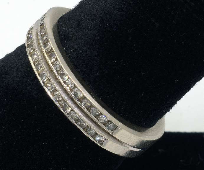 Diamond Double Half-Band Ring in Platinum