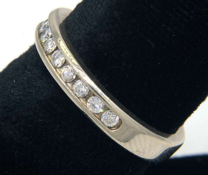 Channel-Set Diamond Half-Band in White Gold