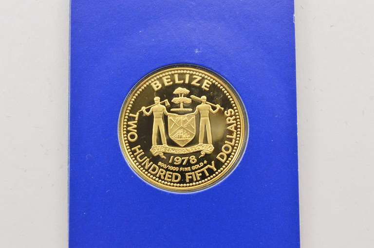 1978 Belize 250 Dollars - Gold Proof Low Mintage - Box & COA