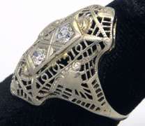 Antique Diamond Art-Deco Inspired  Ring