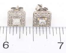 Glittering 0.55CTW Square Diamond Earrings