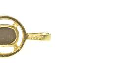 18K Yellow Gold Ammolite Chip Mosaic Oval Statement Pendant