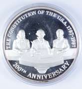 1987 Mexico 5 Onzas .999 Silver U.S. Constitution Commemorative