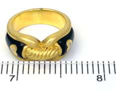 Rope Motif Gold & Diamond Accent Band