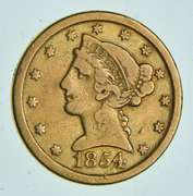1854-D $5.00 Liberty Head Gold Half Eagle