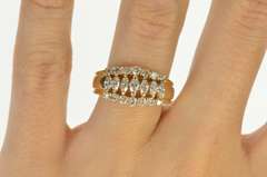 14K Yellow Gold 1.56 Ctw Graduated Marquise Diamond Band Ring