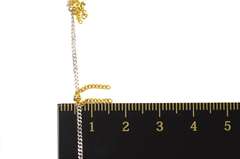 14K White Gold 1.5mm Curb Link Two Tone Fringe Chain Necklace