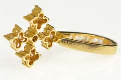 14K Yellow Gold 1.12 Ctw Diamond Cross Ornate Enhancer Pendant