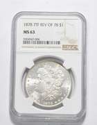 MS63 1878 Morgan Silver Dollar - 7TF Reverse Of 1878 - Graded NGC