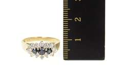 10K Yellow Gold Sapphire Cubic Zirconia Halo Engagement Ring