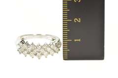 14K White Gold 1.20 Ctw Diamond Encrusted Statement Band Ring