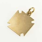 10K Yellow Gold Masonic G Compass Square Enamel Charm/Pendant