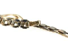 Gold Filled Retro Oval Squared Link Statement Chain Bracelet