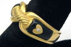 Rope Motif Gold & Diamond Accent Band