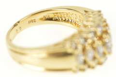 14K Yellow Gold 1.56 Ctw Graduated Marquise Diamond Band Ring