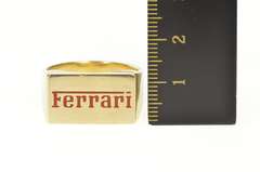 14K Yellow Gold Red Enamel Ferrari Logo Squared Men's Ring
