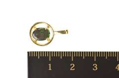 18K Yellow Gold Ammolite Chip Mosaic Oval Statement Pendant