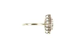 14K Yellow Gold 1960's Retro Diamond Ruby Halo Engagement Ring