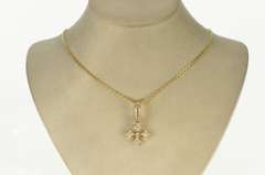 14K Yellow Gold 1.12 Ctw Diamond Cross Ornate Enhancer Pendant