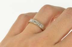 14K White Gold 0.90 Ctw Princess Cut Diamond Wedding Band Ring