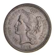 1865 Nickel Three-Cent Piece - Choice