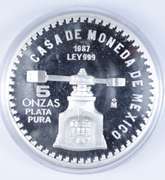 1987 Mexico 5 Onzas .999 Silver U.S. Constitution Commemorative