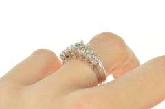 14K White Gold 1.20 Ctw Diamond Encrusted Statement Band Ring