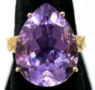 Awe-Inspiring Amethyst Ring in 14KT Yellow Gold