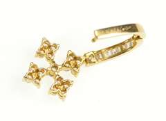 14K Yellow Gold 1.12 Ctw Diamond Cross Ornate Enhancer Pendant