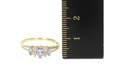 10K Yellow Gold Marquise Tanzanite Diamond Accent Statement Ring