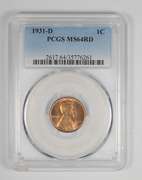 MS64RD 1931-D Lincoln Wheat Cent - Graded PCGS