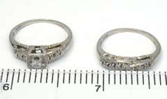 Unique Vintage Diamond Wedding Set