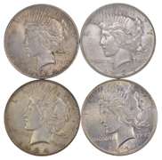 Lot (4) 1934-D Peace Silver Dollars