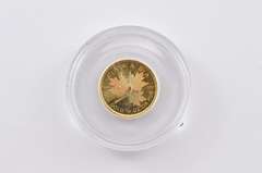 2001 Canada 10 Dollars 1/4 Oz Gold Maple Leaf Hologram Coin Box & COA