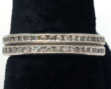 Diamond Double Half-Band Ring in Platinum
