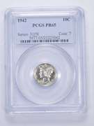 PR65 1942 Mercury Dime - Graded PCGS