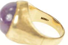 14K Yellow Gold 1940's Natural Star Ruby Cabochon Statement Ring