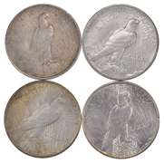 Lot (4) 1934-D Peace Silver Dollars