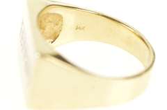 14K Yellow Gold Red Enamel Ferrari Logo Squared Men's Ring