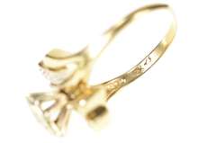 10K Yellow Gold Retro Marquise Raised Bypass Statement Ring
