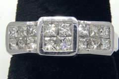 Inivisible-Set 0.80CT Diamond Ring in White Gold