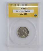 AU58 1914-D Buffalo Indian Head Nickel - Rotated Rev - ANACS Graded