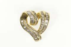 14K Yellow Gold 2.93 Ctw Diamond Heart Valentine Anniversary Pendant