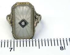 Vintage Quartz Ring with Diamond Accent