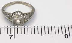18KT Filigree Estate Diamond Ring