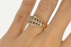 14K Yellow Gold 1.56 Ctw Graduated Marquise Diamond Band Ring
