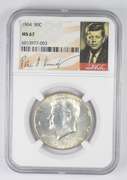 MS67 1964 Kennedy Half Dollar - Graded NGC